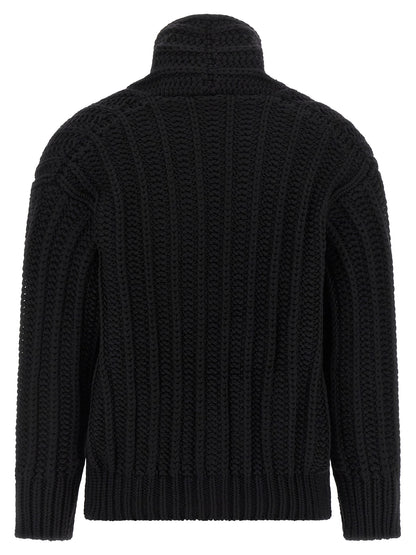 Black Virgin Wool Cardigan