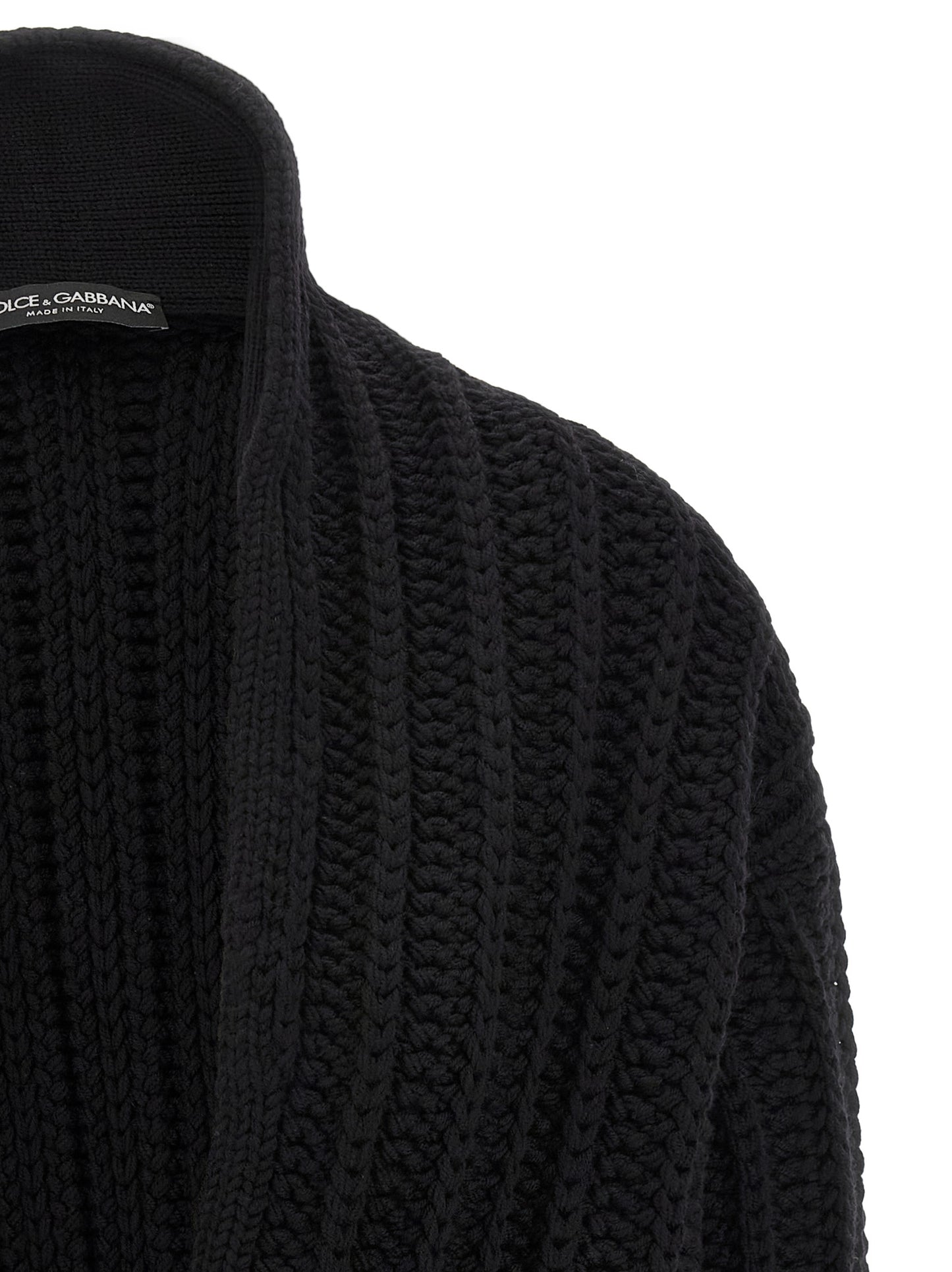 Black Virgin Wool Cardigan