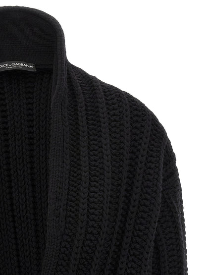Black Virgin Wool Cardigan