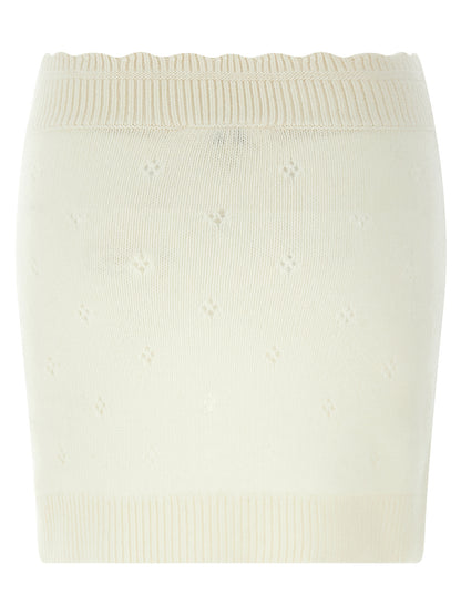 White Wool Long Skirt