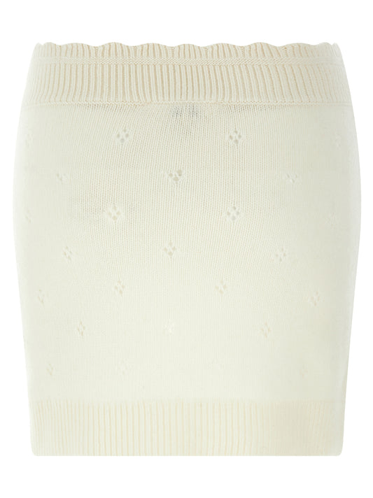 White Wool Long Skirt