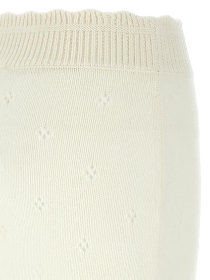 White Wool Long Skirt