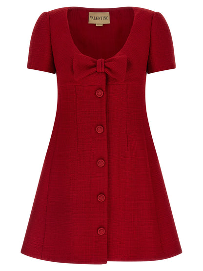 Multicolor Virgin Wool Short Dress