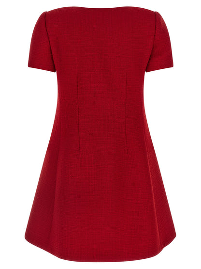 Multicolor Virgin Wool Short Dress