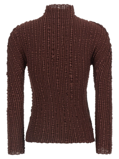 Brown Polyester Cardigan