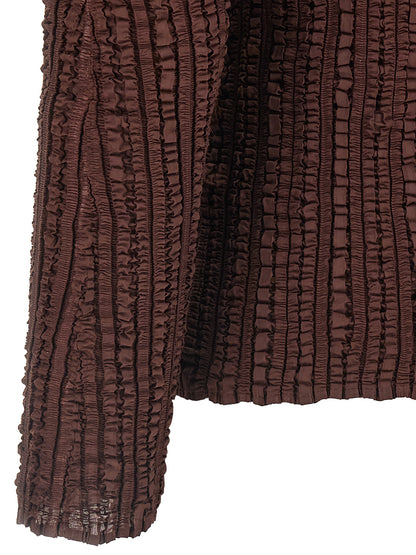 Brown Polyester Cardigan