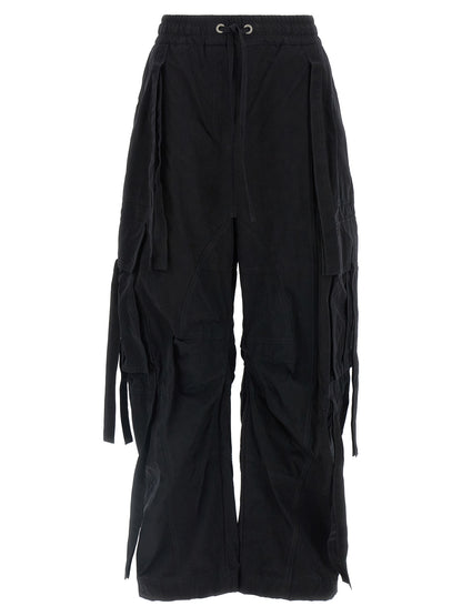 Black Cotton Cargo Pants