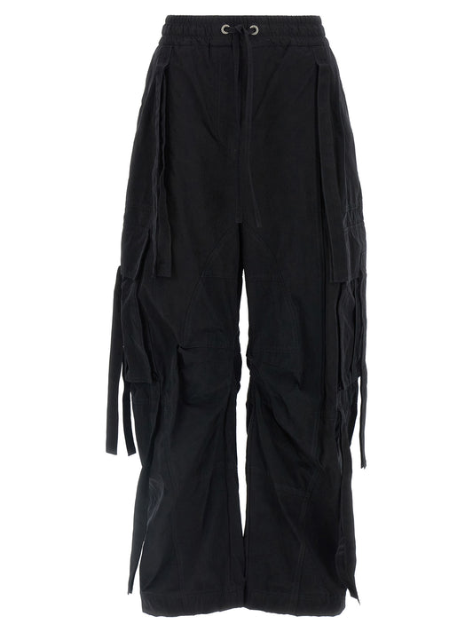 Black Cotton Cargo Pants