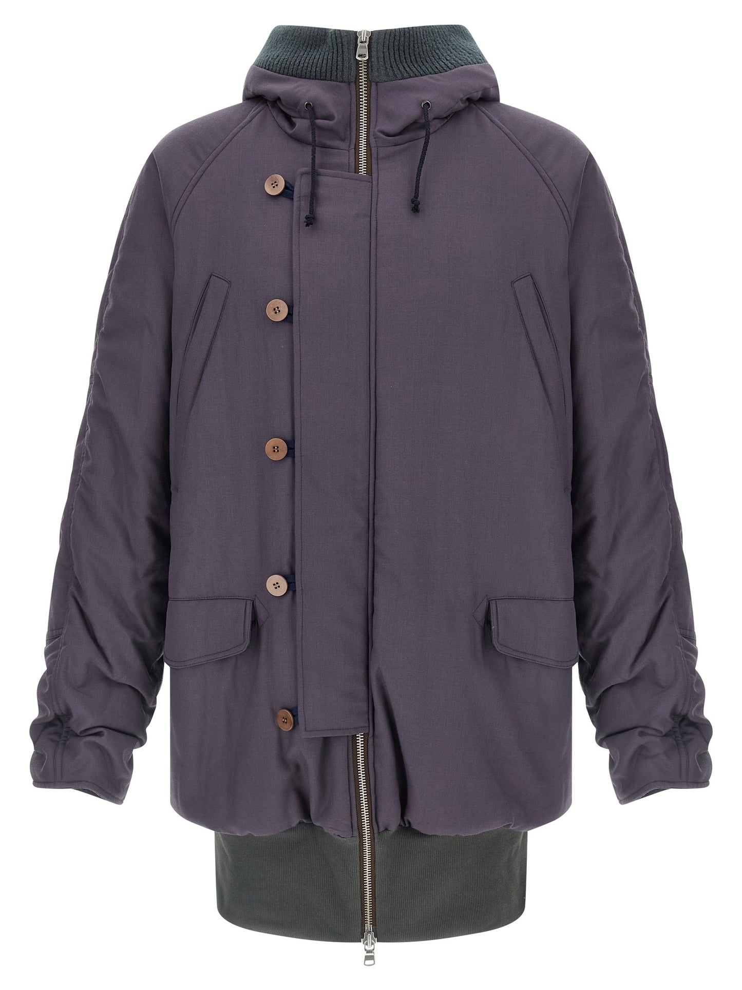 Purple Virgin Wool Parka