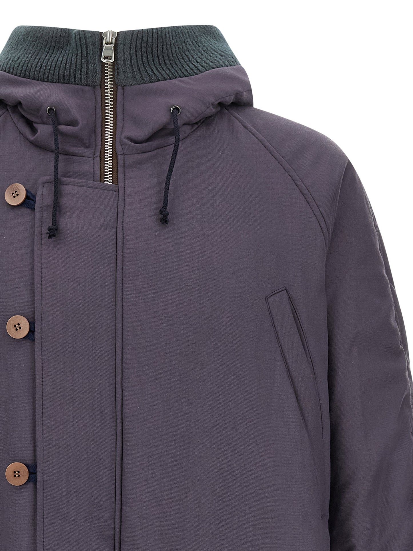Purple Virgin Wool Parka