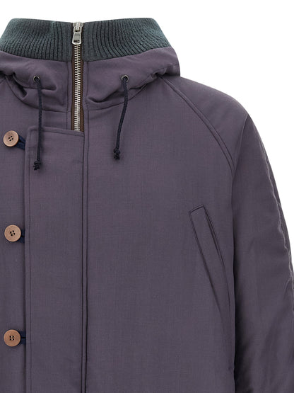 Purple Virgin Wool Parka