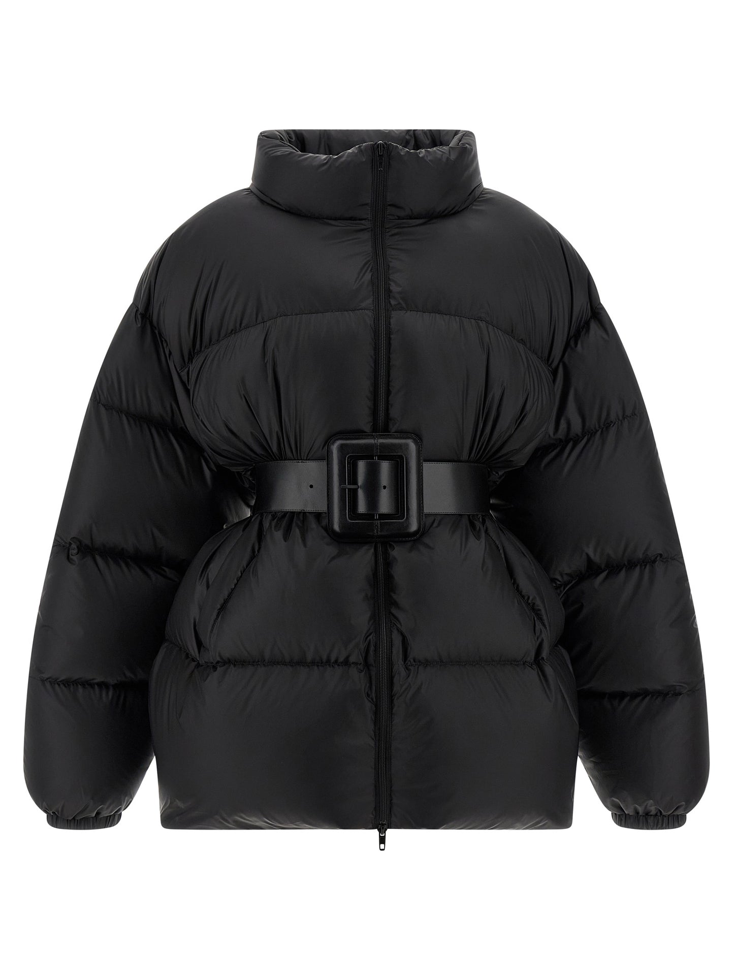 Black Polyamide Full-Length Jacket