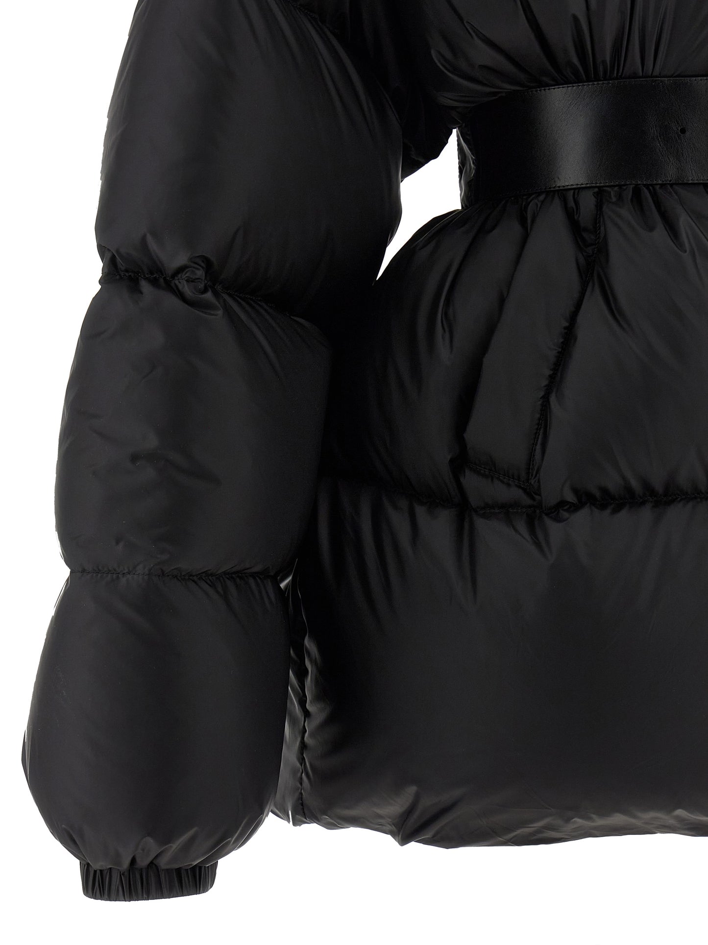 Black Polyamide Full-Length Jacket