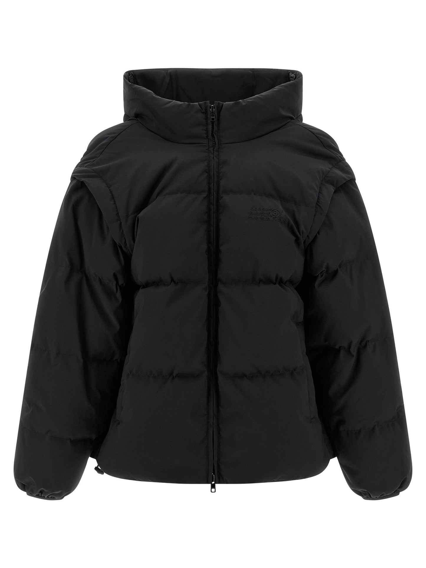 Black Polyester Full-Length Jacket