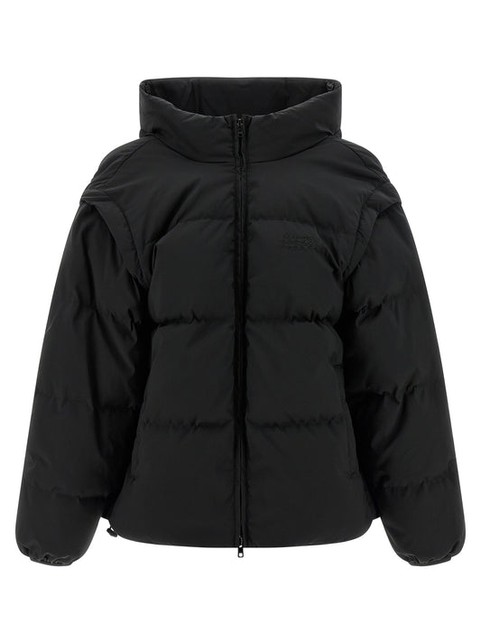 Black Polyester Full-Length Jacket