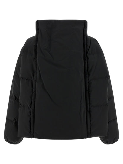 Black Polyester Full-Length Jacket