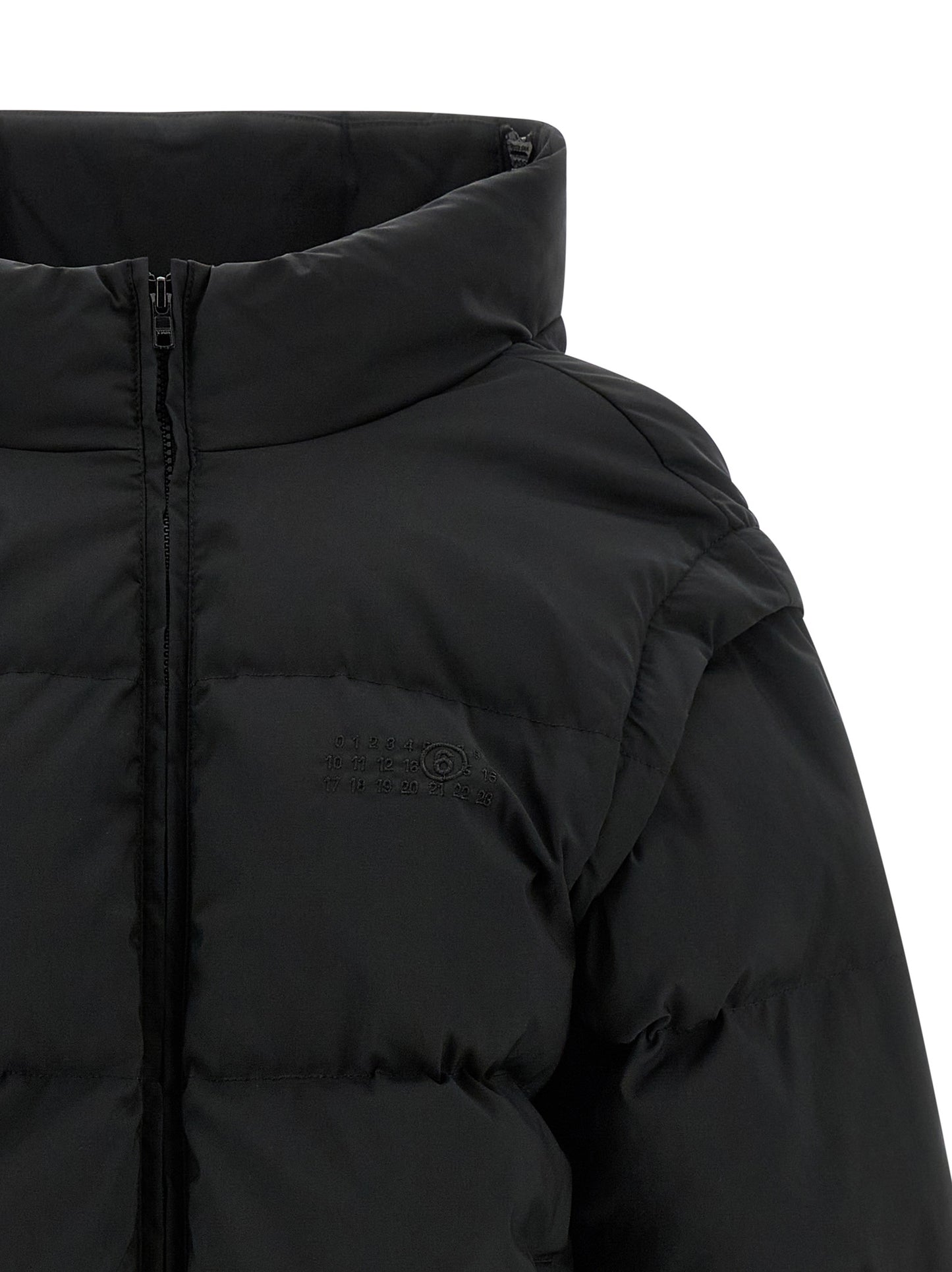 Black Polyester Full-Length Jacket
