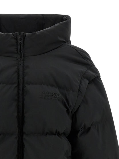 Black Polyester Full-Length Jacket