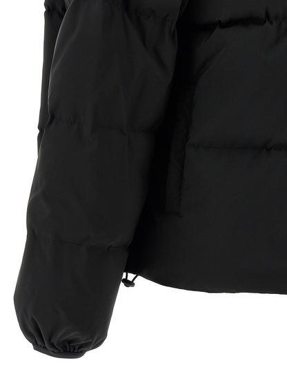 Black Polyester Full-Length Jacket
