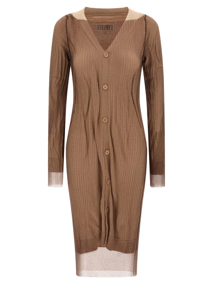 Beige Polyamide Midi Dress