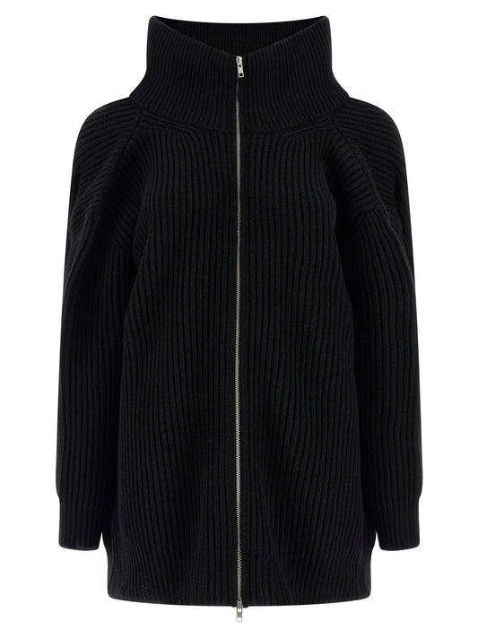 Black Wool Short Dress