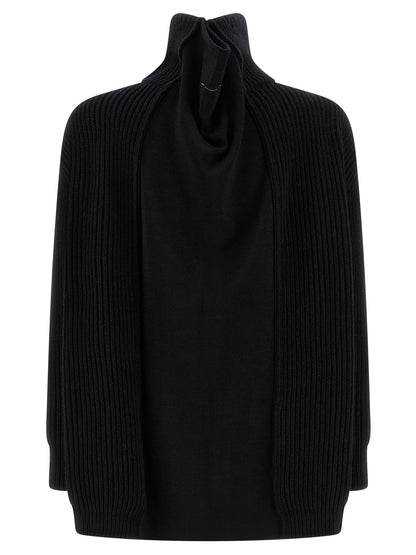 Black Wool Short Dress
