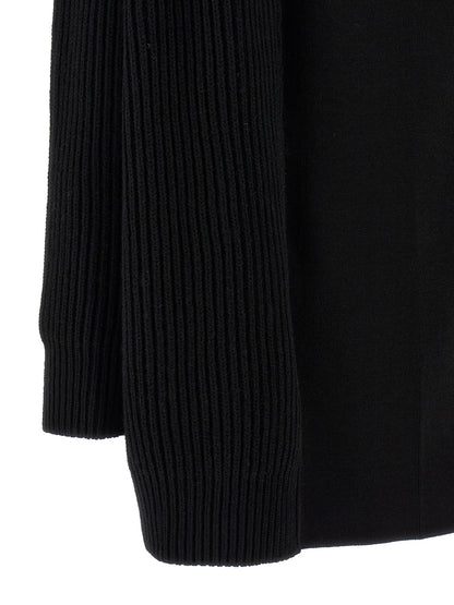 Black Wool Short Dress