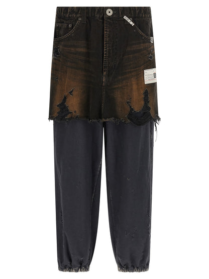 Black Cotton Casual Pants