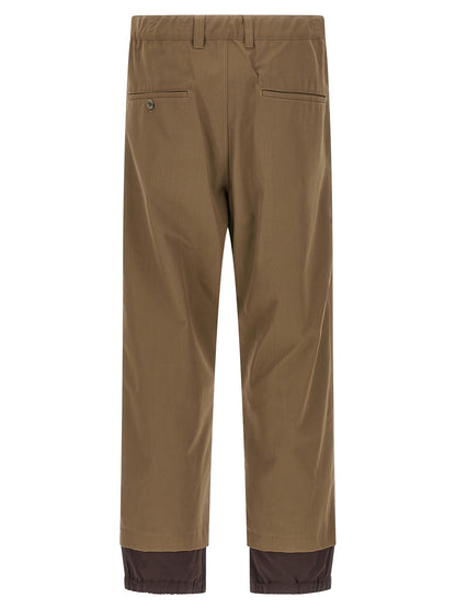 Bicolor Polyester Casual Pants