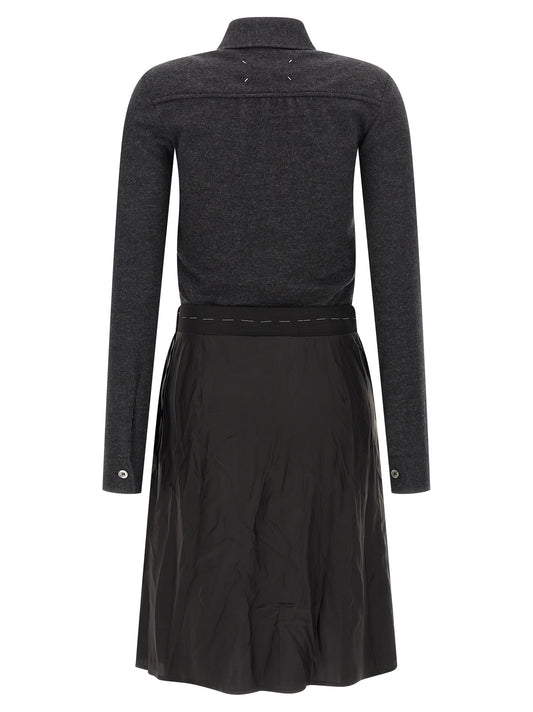 Gray Virgin Wool Midi Dress