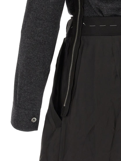Gray Virgin Wool Midi Dress