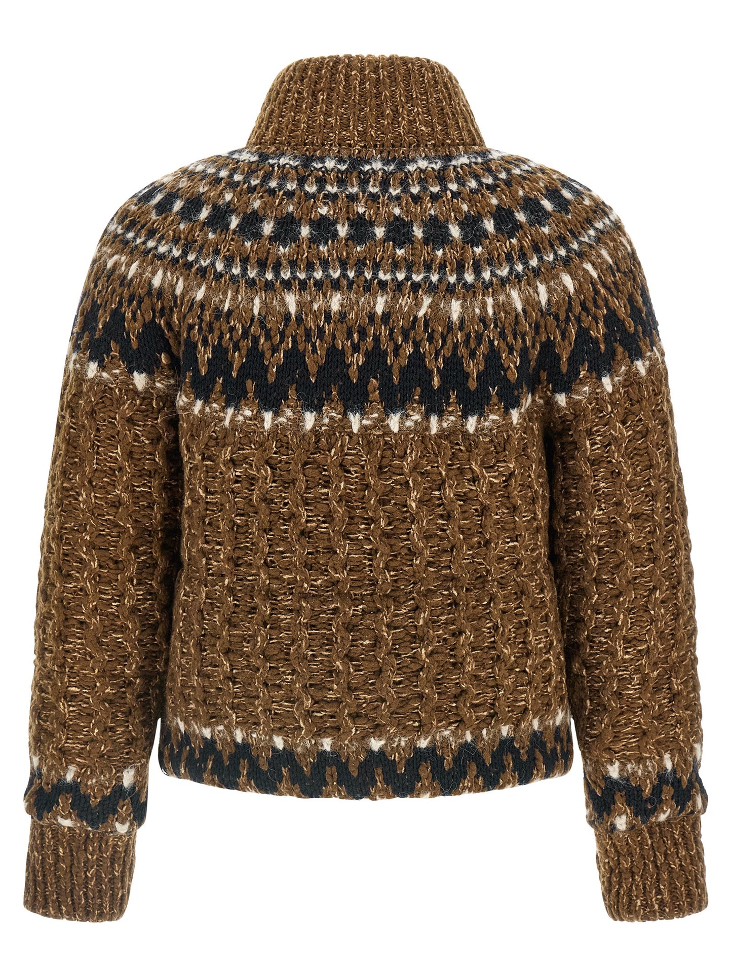 Brown Wool Full-Length Jacket