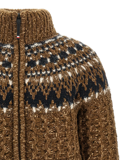 Brown Wool Full-Length Jacket
