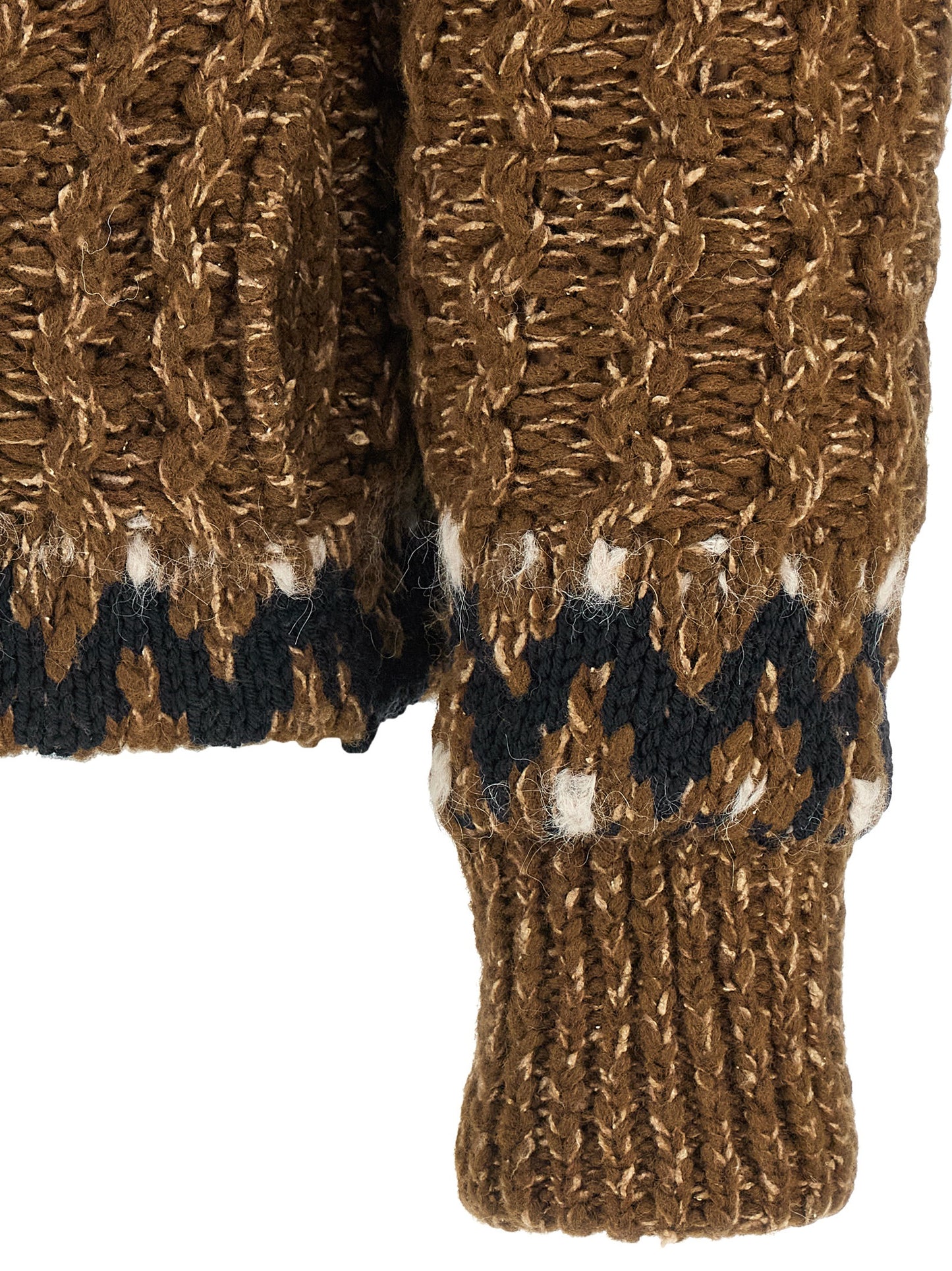 Brown Wool Full-Length Jacket