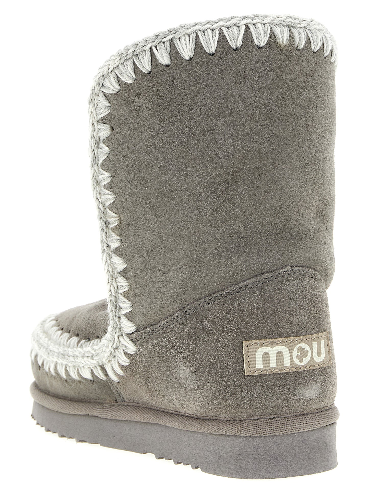 Gray Lambskin Ankle Boots