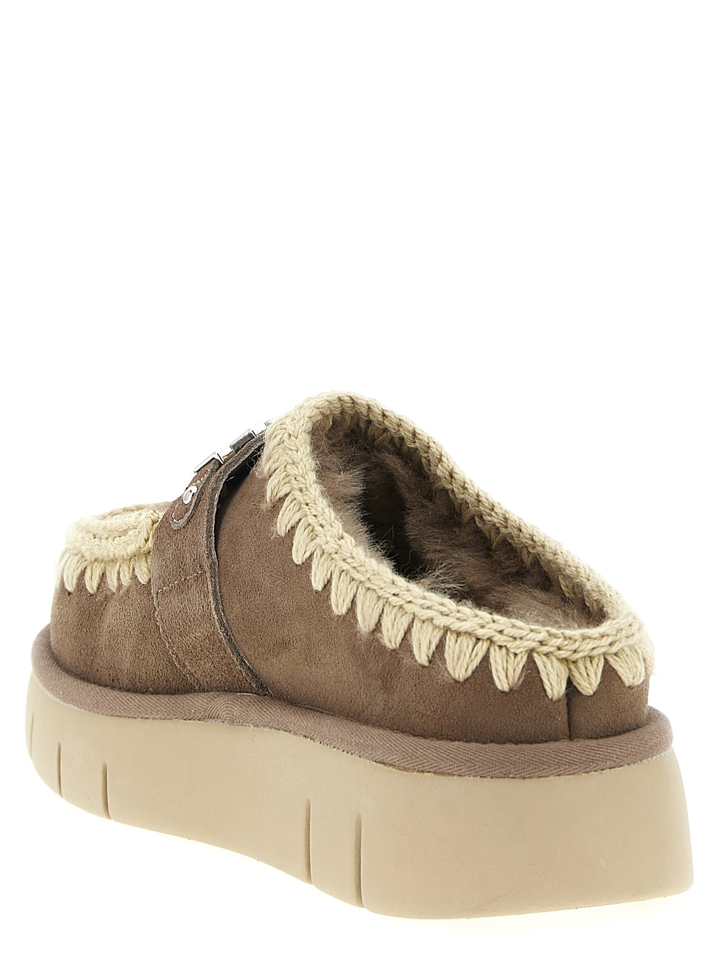 Brown Lambskin Clogs