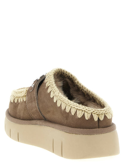Brown Lambskin Clogs