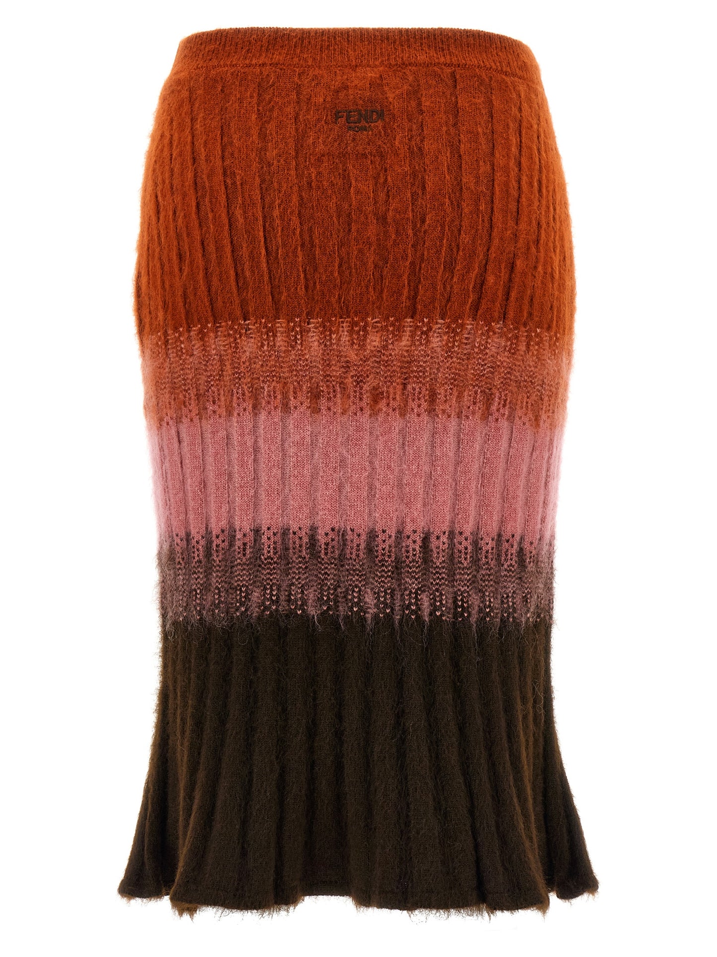 Multicolor Wool Midi Skirt