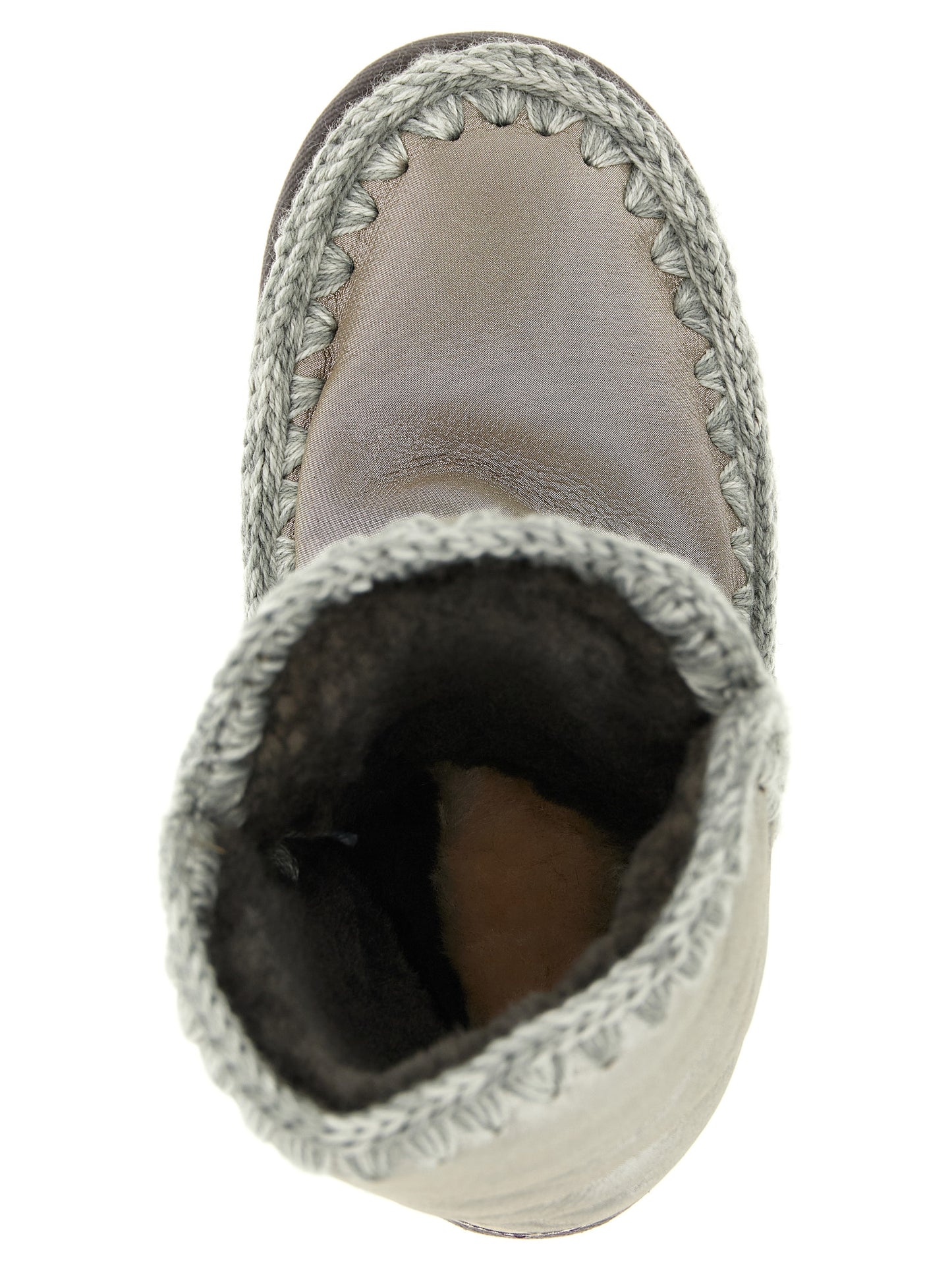 Silver Lambskin Ankle Boots