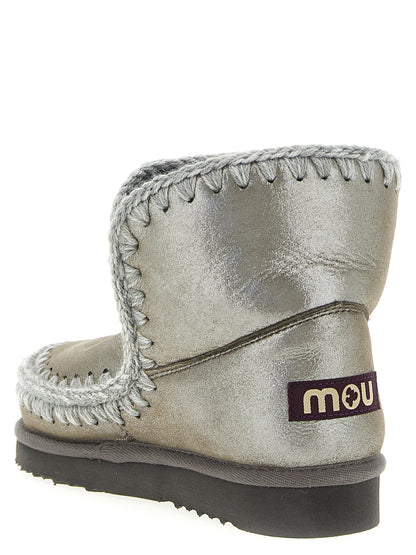 Silver Lambskin Ankle Boots