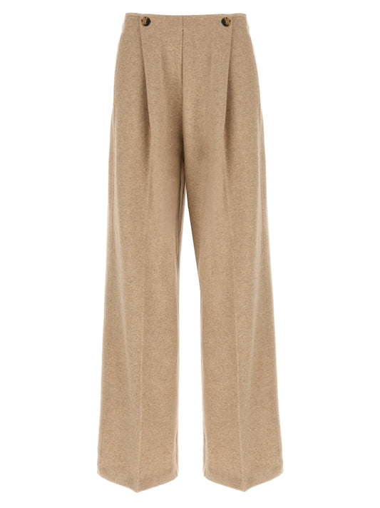 Beige Cashmere Casual Pants