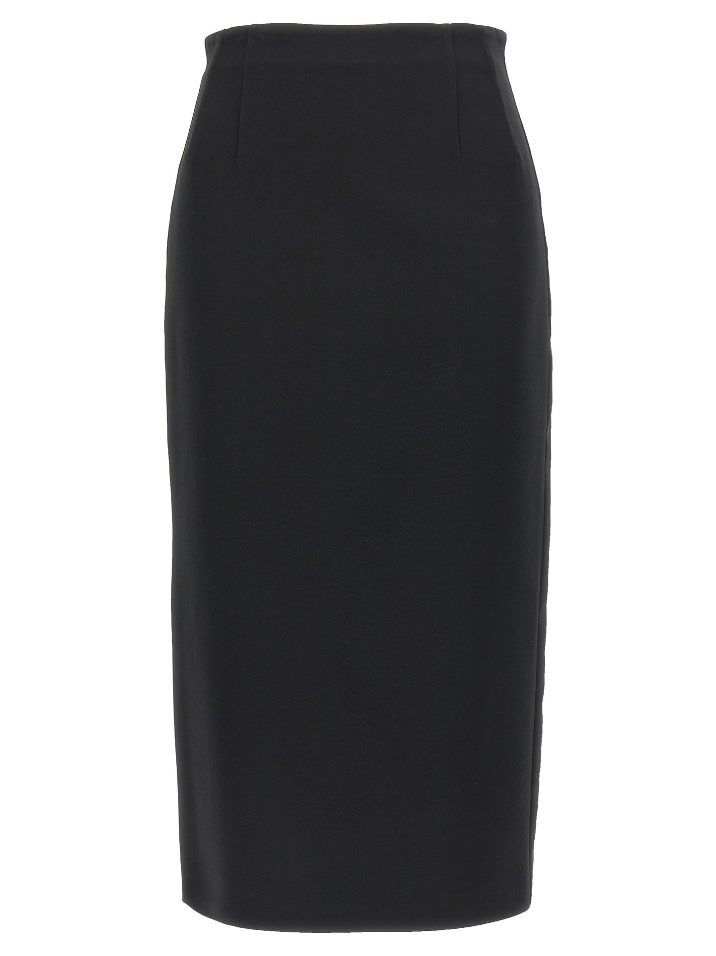 Black Viscose Midi Skirt