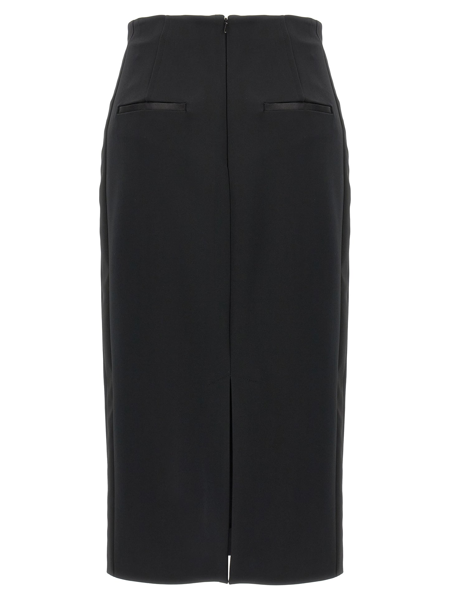 Black Viscose Midi Skirt