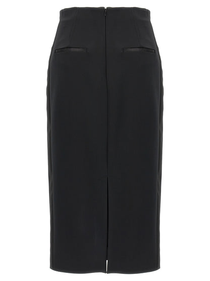 Black Viscose Midi Skirt