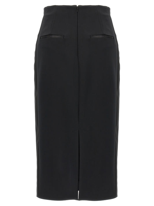 Black Viscose Midi Skirt