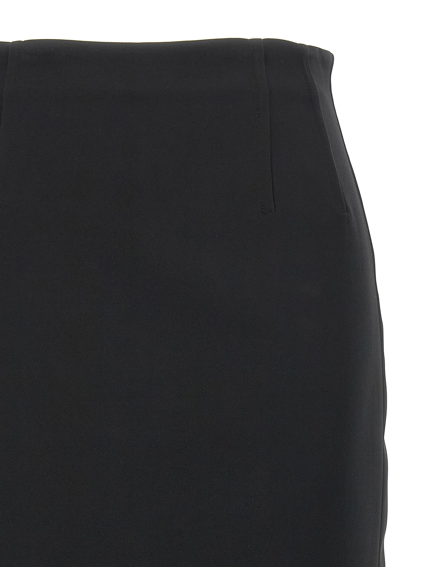 Black Viscose Midi Skirt