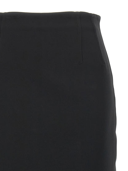 Black Viscose Midi Skirt