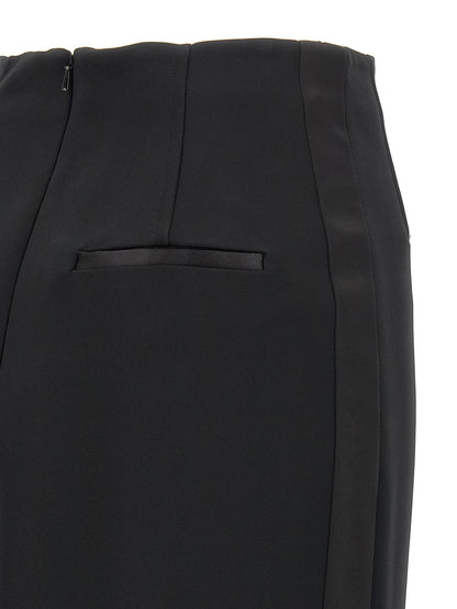 Black Viscose Midi Skirt