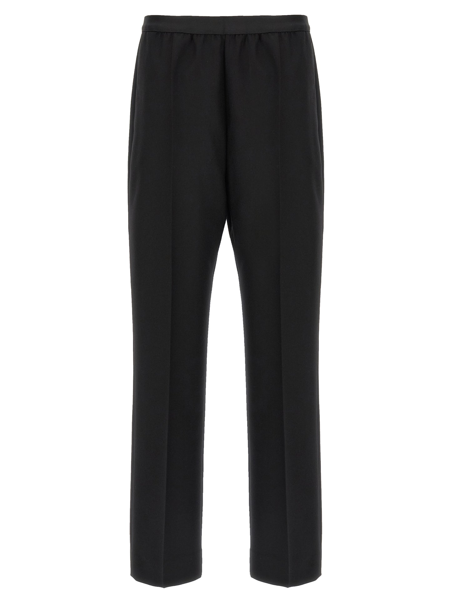Black Virgin Wool Casual Pants