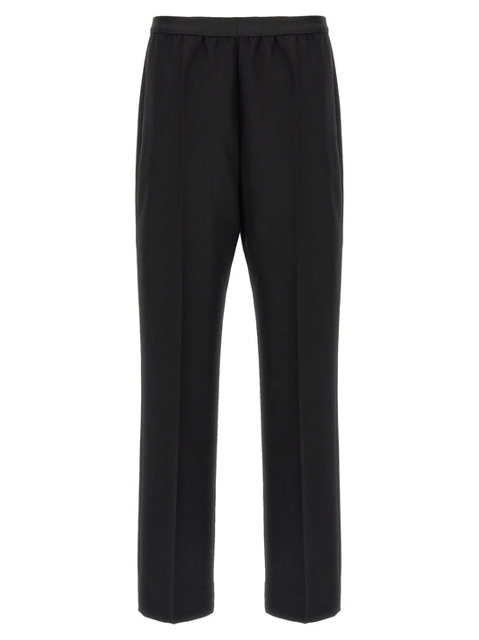 Black Virgin Wool Casual Pants